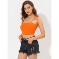 thumbnail image 2 of INSPIRE CHIC Camisole Tube d'Été à Bretelles Spaghetti à Nouer à Rayures pour Femme G Orange, 2 of 5