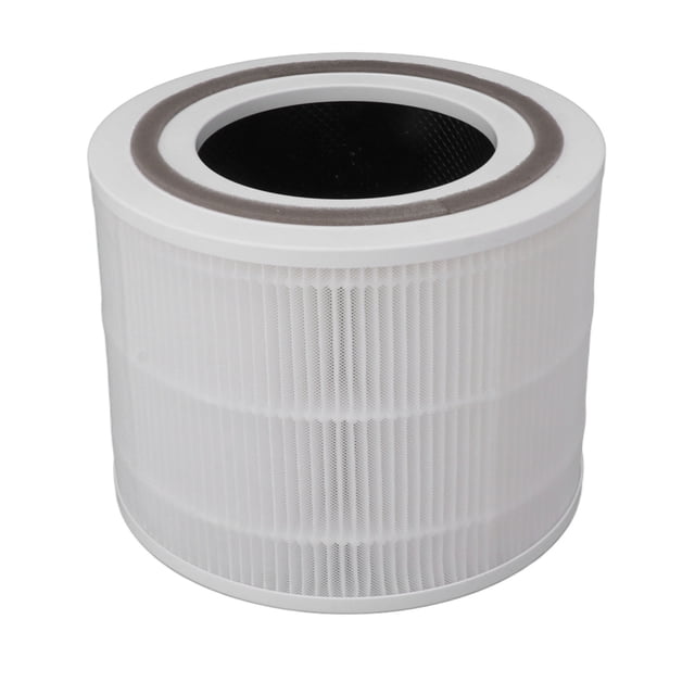 Air Purifying Filter High Efficiency Particulate Air Core Replacement Filter Part Fit for LEVOIT Core Mini RF. Cylindrical white HEPA filter with pleated design and black inner core, designed to capture 97% of airborne particles up to 0.3 microns. Ideal for reducing odors, such as cooking smells and pet odors, while improving air quality in living spaces.