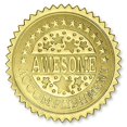 thumbnail image 2 of PaperDirect Deluxe Awesome Accomplishment Gold Foil Certificate Seals, 2 Inch, Self Adhesive, 102 Count, Embossed Seals For Certificates, Achievement And Award Stickers For School, Work, Diploma, 2 of 3