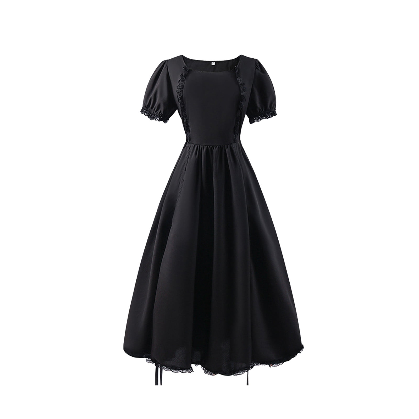 long black dresses for teens WEAIXIMIUNG Girls 14-16 Graduation Big Girls Dresses Ruffled Classical Puff Sleeve Empire Waist Dress Gown 16-18 Years SIZE - True to U.S. Size (Regular Width):8.5 junior bridesmaid dresses for festival_looks Modest Black Elegant Evening