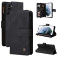thumbnail image 1 of Case for Samsung Galaxy S21 5G Cover Zipper Pocket Wallet Case Magnetic Protective - Black, 1 of 5