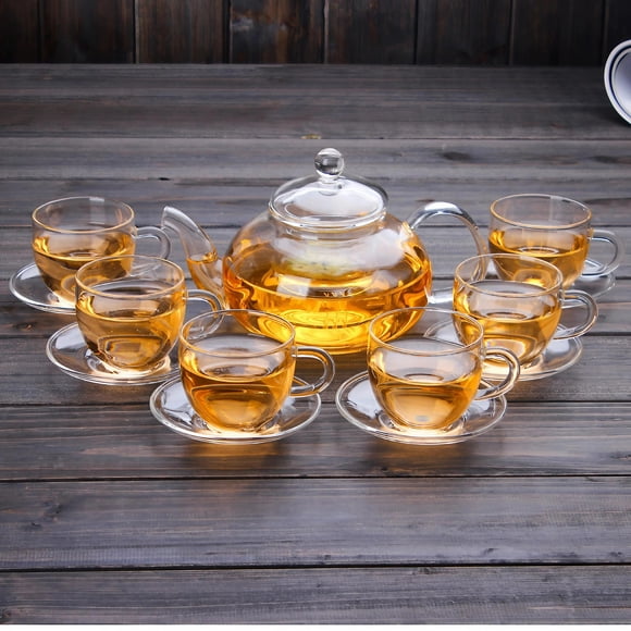 Ensemble de Théière en Verre Borosilicaté Résistant à la Température