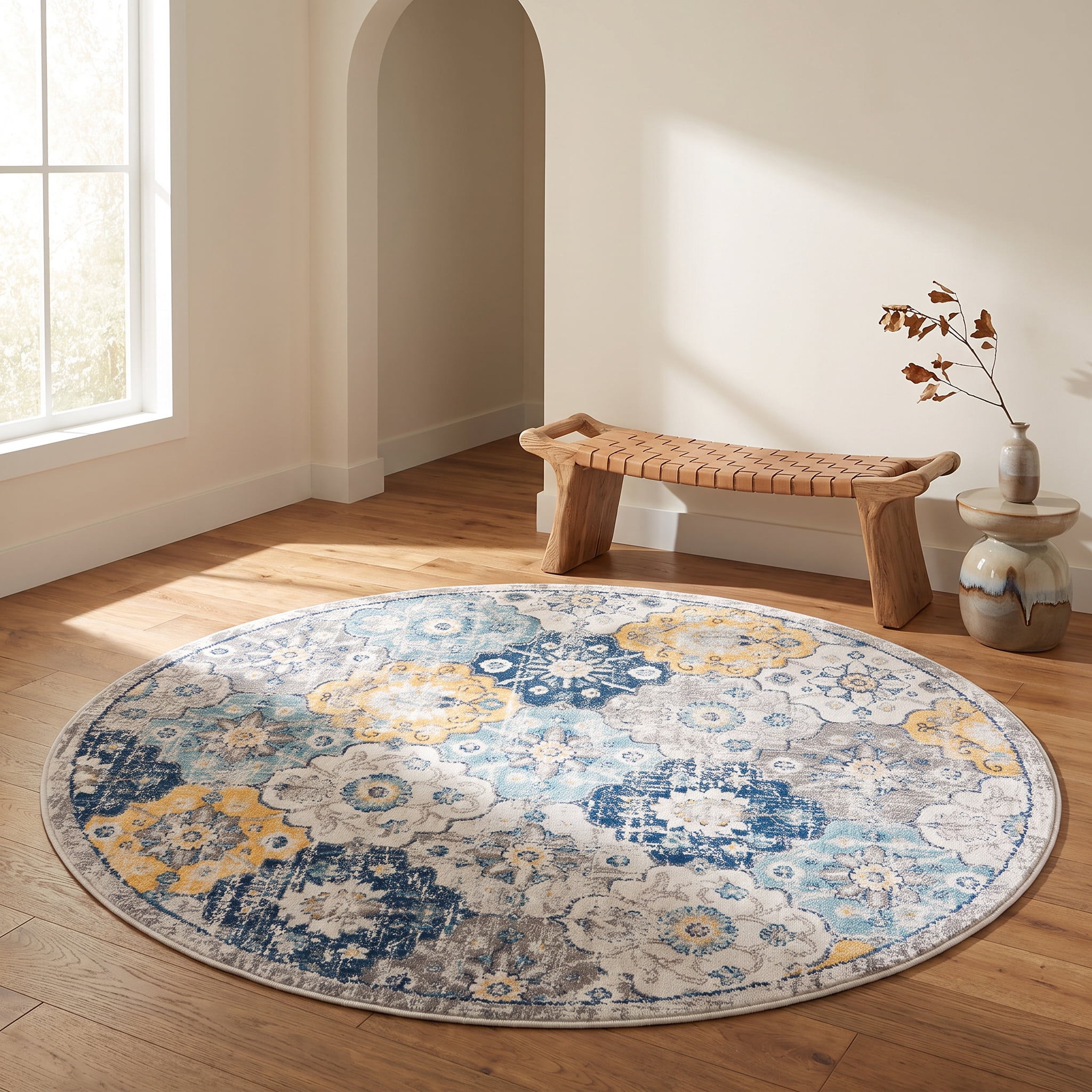 Tapis floral moderne de la collection Savannah Rug Branch