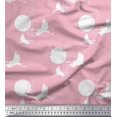 thumbnail image 1 of Soimoi Rayon Fabric Bamboo Tree,Moon & Stork Bird Printed Fabric 1 Yard 56 Inch Wide, 1 of 3