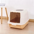 thumbnail image 3 of Cat Litter Box Enclosed Litter Box for Cats Large Covered Toilet Tray with Shovel for SplashProof Use Litter Box with Lid, 3 of 6