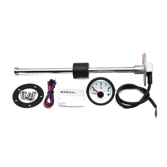 AD 52MM Oil Liquid Tank Fuel Level Indicator With Fuel Level Sensor 240-33 Ohm 100-50mm Stainless Steel Fuel Level Sensor Meter ,Easy to Install