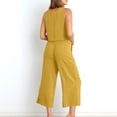 thumbnail image 2 of Birdeem Ensemble Mode Femme 2 Pcs Blouse Sans Manches Col Rond + Pantalons à Poches Amples, 2 of 7