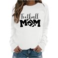 thumbnail image 1 of Pisexur Chandails en Molleton pour Femmes Imprimé Graphique Lettre Chandails en Molleton de Football pour Femmes Chandails en Molleton d'Automne Décontractés Col Rond Chandails en Molleton Manches Longues pour Femmes Blouses Coupe Ample Pull Tops, 1 of 2