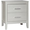 thumbnail image 1 of Ashley Furniture Olivet 2 Drawer Nightstand in Metallic Silver, 1 of 8