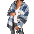 thumbnail image 2 of Aqestyerly Veste à Carreaux pour Femme à Manches Longues, Col Rabattu, Coupe Ample, Décontractée, Manteau Chemise Léger HWRETIE, 2 of 5