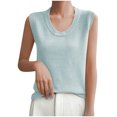 thumbnail image 4 of Timegard Camisoles pour Femmes Été Col Rond Sans Manches Confortables Amples Décontractées T-Shirts de Couleur Unie, 4 of 5