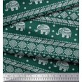 thumbnail image 3 of Soimoi Poly Georgette Fabric Aztec & Tribal Elephant Animal Printed Fabric 1 Yard 42 Inch Wide, 3 of 3