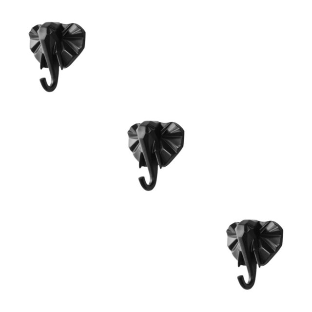 Wweixi Coat Hooks Easy To Install And Wide Application For Added In Daily Life black(elephant) 3Set