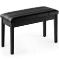 thumbnail image 1 of Gymax Banc Clavier de Piano en Cuir PU Coussin Rembourré Double Siège Rangement, 1 of 6