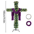 thumbnail image 2 of A Cross-shaped Christmas Tree With Lights, Pre-lit, Elongated, Pencil-shaped Artificial Tree, Complete With A Scarf And Christ Crown, Suitable For, 2 of 3