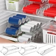 thumbnail image 3 of Cat Food Storage Rolling Soda Can Organizer for Refrigerator, Double-Layer Beverage Can Holder Storage Dispenser for Fridge Rack Freezer, Clear Plastic Beer Storage Canned Food Pop Cans Container, 3 of 5