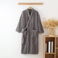 thumbnail image 2 of Timegard Bathrobe for Women Fuzzy Button down V Neck Robe Fleece Warm Long Sleeve Pajamas with Pockets, 2 of 5