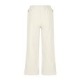 thumbnail image 4 of Yuyuzo Wide Leg Pants for Women High Waist Cotton Linen Drawstring Ruched Solid Color Boho Beach Trousers, 4 of 5