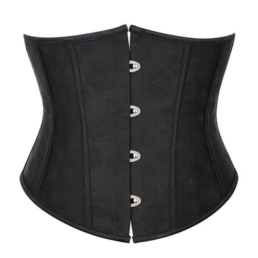 Cameland Women's Vintage Lace Up Corset Tops Underbust Boned Floral Corsets Bustier Waist Training Cincher Plus Size Body Shaper
