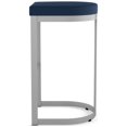 thumbnail image 3 of Amisco Lester Tabouret de Bar 30 Po - Polyuréthane Bleu / Métal Gris Argent, 3 of 9