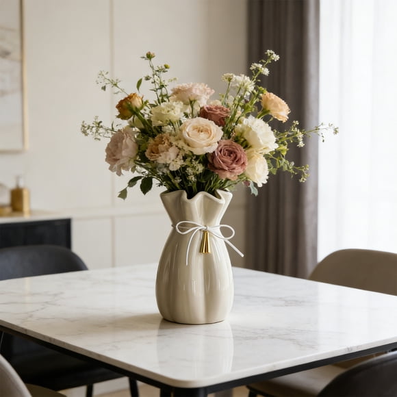 Flower Vases for Centerpieces,Vase Centerpiece Table Decorations Tabletop Flower Stand,Uniquely Shaped Ceramic Decorative Vases Suitable for Home Wedding Or Table Decoration Ideal Decor Gift for Home