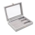 thumbnail image 1 of Jewelry Organizer Box Gift Large Organizer Box Large Capacity Capacity for Earring Birthdays Wedding Gray, 1 of 7