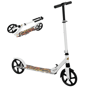 Qaba Scooter for Kids Ages 6-12, Kick Scooter with Adjustable Height, White