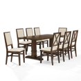 thumbnail image 1 of Pemberly Row Contemporary 9-Piece Dining Table Set in Dark Oak/Creme, 1 of 10