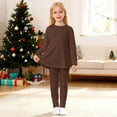 thumbnail image 1 of WENXIAOO Ensemble de Pyjama pour Fille 2 Pcs Robe à Manches Longues avec Pantalon Ensemble de Pyjama Décontracté pour Filles Pyjama pour Filles Taille 7-8 Ans, 1 of 6
