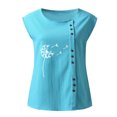 thumbnail image 4 of Pompotops Femme Été Décontracté Sans Manches Gilet à Boutons Col Rond Blouse Ample Haut Actif Femme, 4 of 4