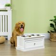 thumbnail image 2 of PawHut Bols Surélevés pour Grands Chiens avec Tiroir de Rangement, Blanc, 2 of 10