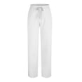 thumbnail image 3 of FAIWAD Mens Joggers Pants Summer Drawstring Straight Wide Leg Pants Loose Casual Elastic Waist Sweatpant, 3 of 5