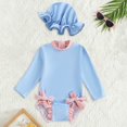 thumbnail image 1 of Baby Girl Swimwear Rash Guard Summer Long Sleeve Sun Protection Girls Bathing Suit Size 6-12 Months, 1 of 3