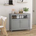 thumbnail image 4 of Costway Buffet de Cuisine Serveur Bahut Armoire de Rangement avec 2 Portes et Tablette Gris, 4 of 10