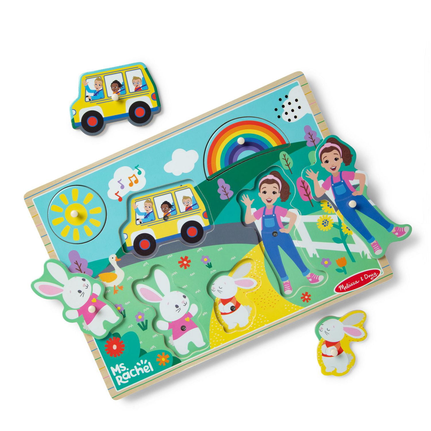 Melissa & Doug Ms. Rachel Wooden Song Puzzle Educational Toy for Babies, Toddlers - FSC Certified