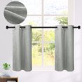 thumbnail image 2 of PiccoCasa 2 Panels Kitchen Linen Look Blackout Curtains Gray 29"x24", 2 of 7