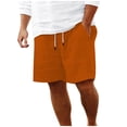 thumbnail image 1 of Plebaso Mens Shorts Summer Beach Shorts with Drawstring Solid Color Lightweight Vacation Pocket Shorts, 1 of 6