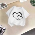 thumbnail image 5 of WEAIXIMIUNG Vêtements pour Filles Ensembles 4T Fille Enfant Mignonne Graphique Col Rond Manches Courtes T-Shirt d'Été Décontracté T-Shirt 90, 5 of 5