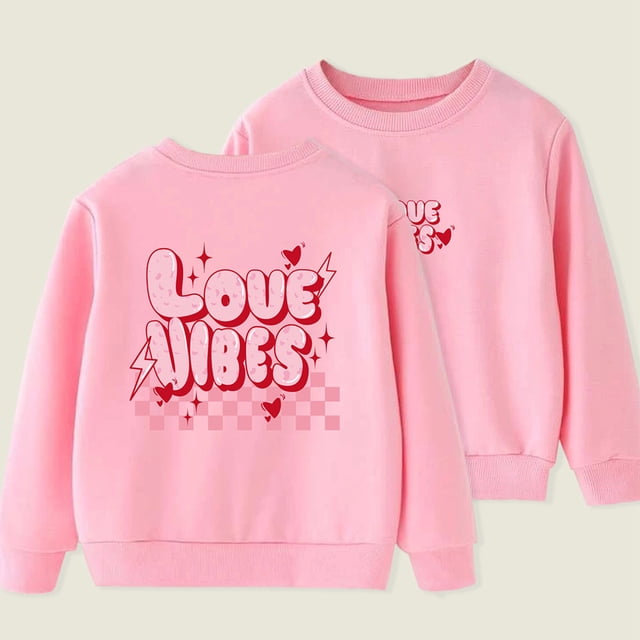 RXIRUCGD Chandail à Capuchon Décontracté à Manches Longues pour Fille et Garçon, Imprimé, Rose, Taille : 4 Ans