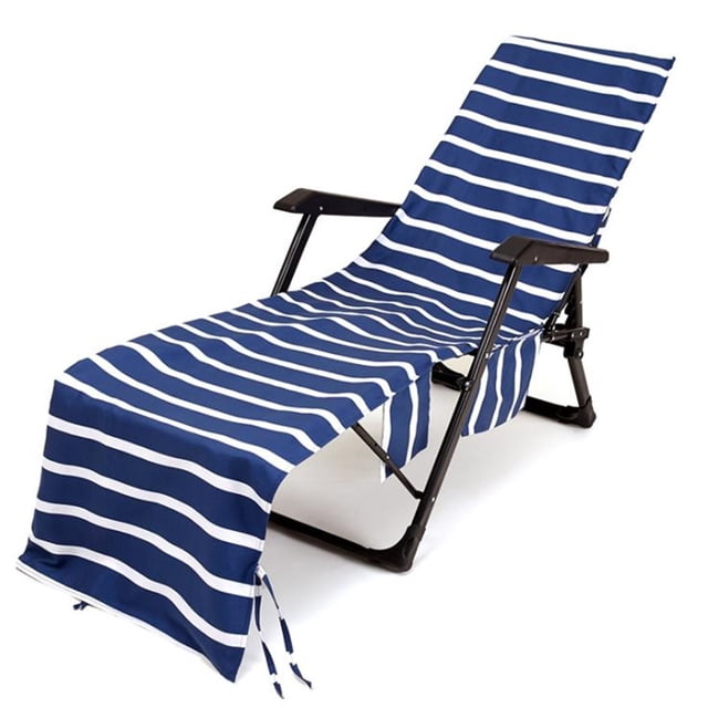 Meitianfacai Housse de Chaise à Rayures Serviette de Plage Imprimée Polyester Coton Serviette de Chaise