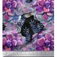 thumbnail image 1 of Soimoi Blue Moss Georgette Fabric Line Geometric Print Fabric by the Yard 42 Inch Wide, 1 of 3