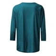 thumbnail image 4 of UPPADA 3/4 Chandails à Manches pour Femmes Mode Tendance Hauts Décontractés Col Rond Chandail Ample Confortable Doux Blouses Grande Taille Coupe Ample T-Shirts Décontractés Vêtements au Coude Hauts à Manches 3/4 pour Femmes Aubaines, 4 of 5