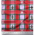 thumbnail image 1 of Soimoi Purple Silk Fabric Plant & Check Print Fabric by the Yard 42 Inch Wide, 1 of 3