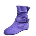 thumbnail image 1 of Kcodviy Bottes Rétro Épaisses Talons Bottes Western pour Femmes Chaussures Courtes Respirantes Femmes Bottes pour Femmes Talon Bas Fermeture Éclair Bottes Hautes pour Femmes, 1 of 4