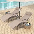 thumbnail image 1 of Costway Lot de 2 Chaises Longues de Patio à Glissière, Fauteuil Inclinable, Cadre Réglable et Robuste pour l'Extérieur, 1 of 9