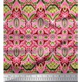 thumbnail image 1 of Soimoi Crepe Silk Fabric Moroccan Damask Decorative Print Fabric by The Yard 42 Inch Wide, 1 of 2