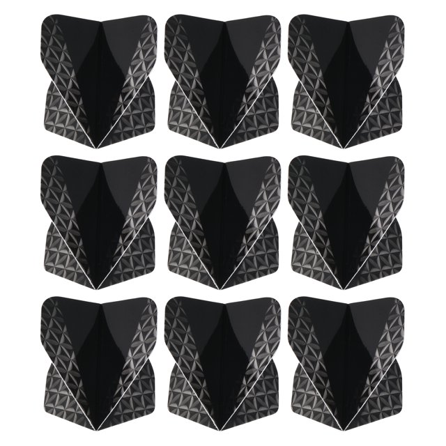 Unique Bargains Dart Flights, 9 Pack PET Standard Darts Accessories Geometric Style, Black, Gray