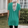 thumbnail image 4 of WEIYLL Womens Tshirt Summer Solid Loose Pullover Tunic With Pockets Long Green Tops Sizes L, 4 of 6