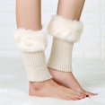 thumbnail image 1 of Women Autumn and Winter Short Turned Wool Warm Socks Boots Cover Knitting Wool Leg Protector, 1 of 4
