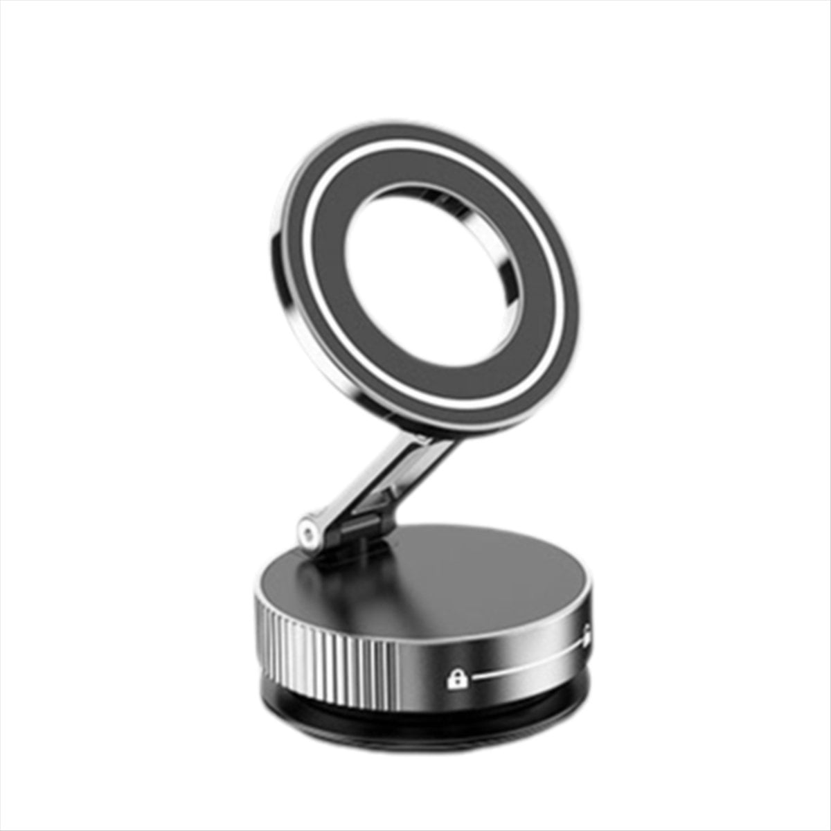 Car Mount Vacuum Magnetic Holder Foldable Strong Suction Stand with Metal Hinges for Cell Phone Silver,1 * Car Phone Mount Holder,Silver